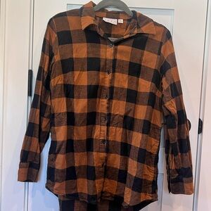 Joan Rivers - Buffalo Plaid Flannel Button-Up Shirt w/ Pockets